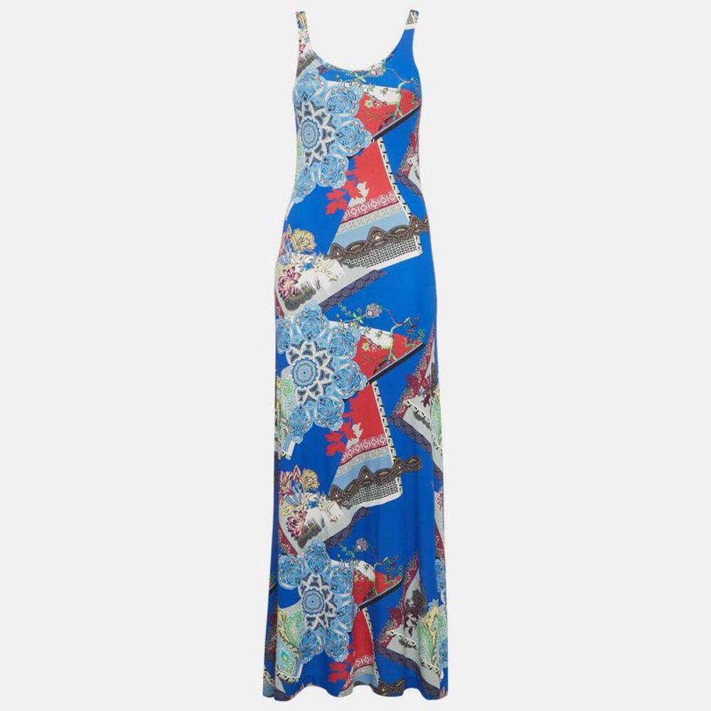 Etro Multicolour Printed  Jersey Strappy Maxi Dress S